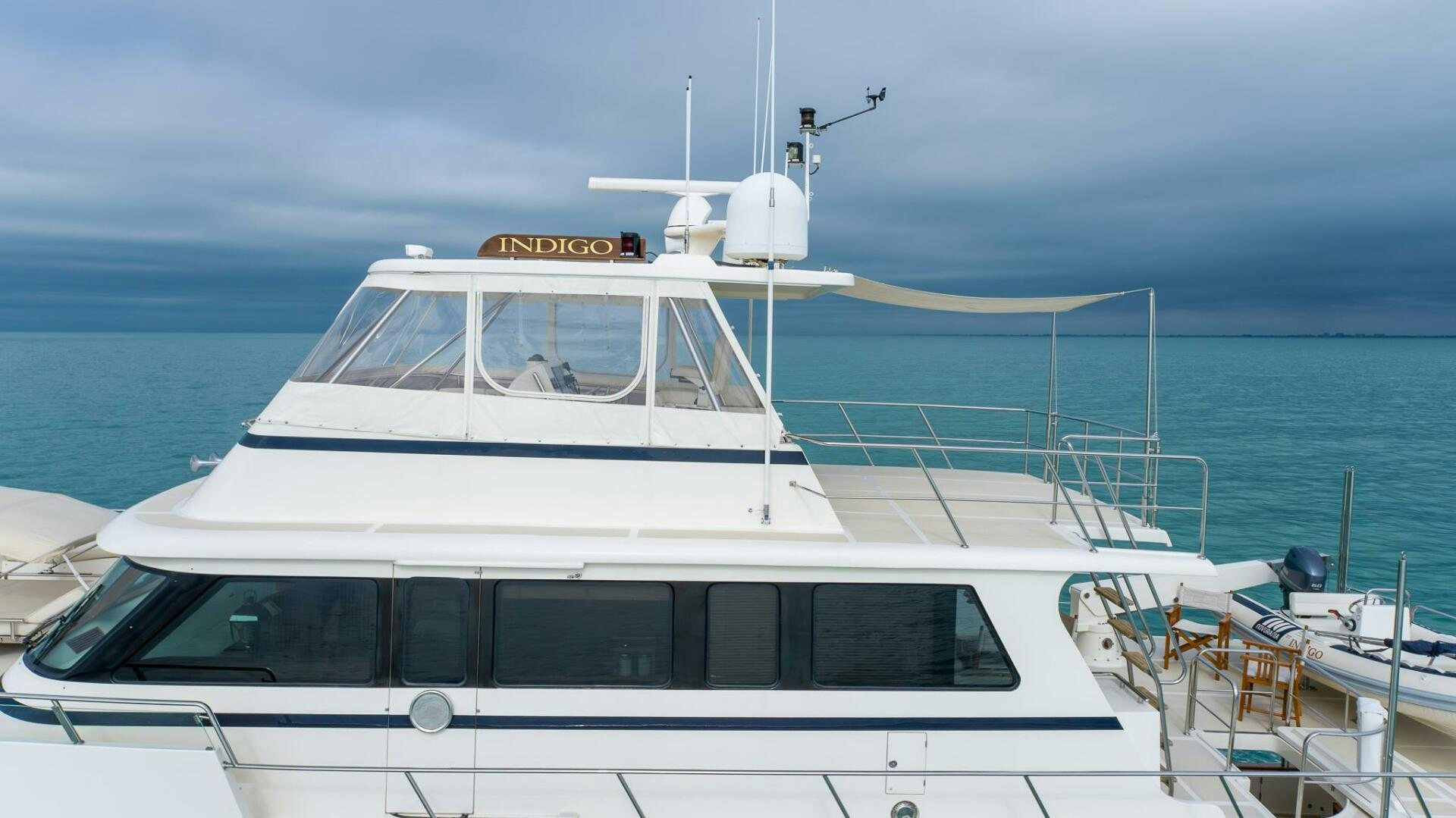 a boat on the water aboard INDIGO Yacht for Sale