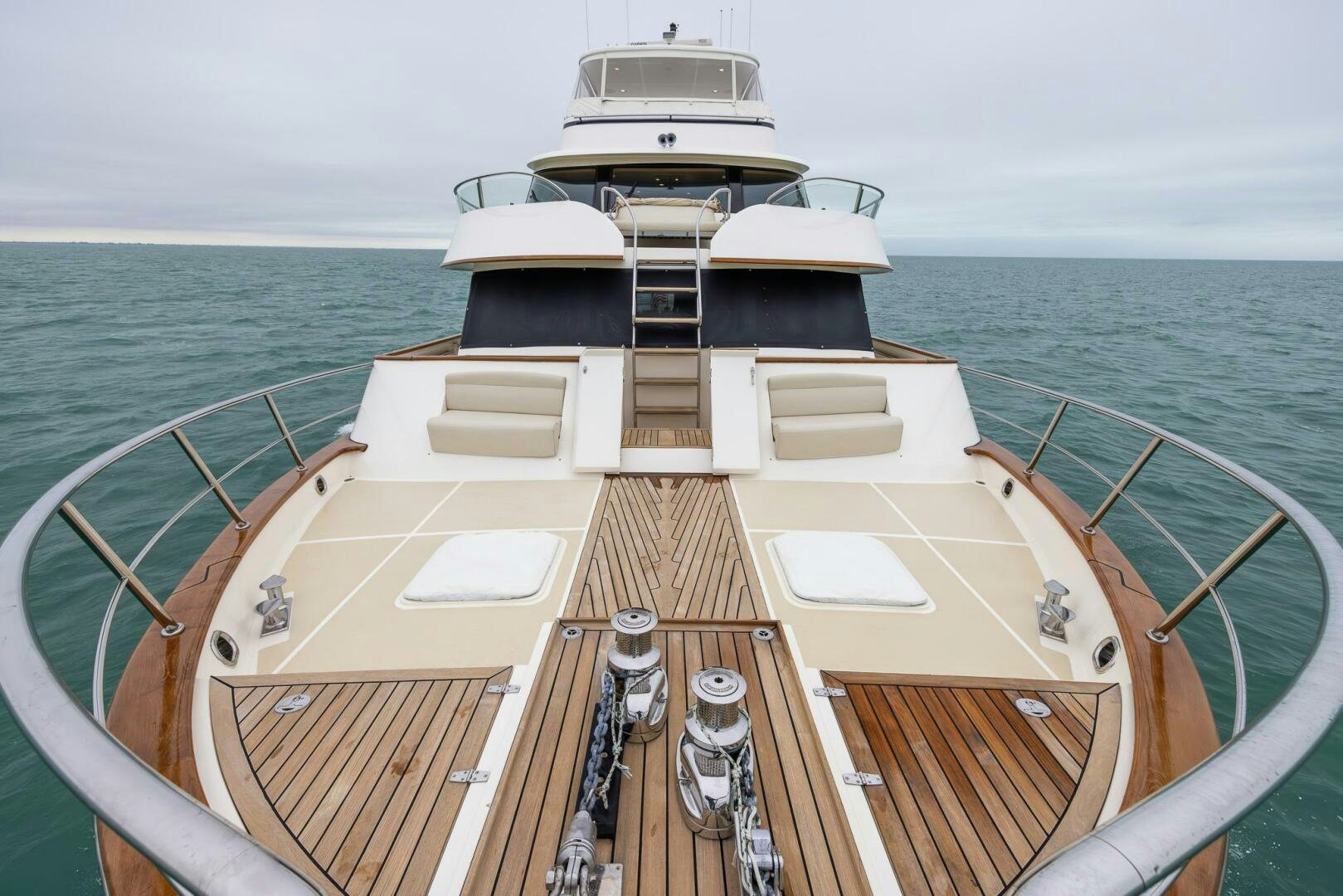 a large ship on a body of water aboard INDIGO Yacht for Sale