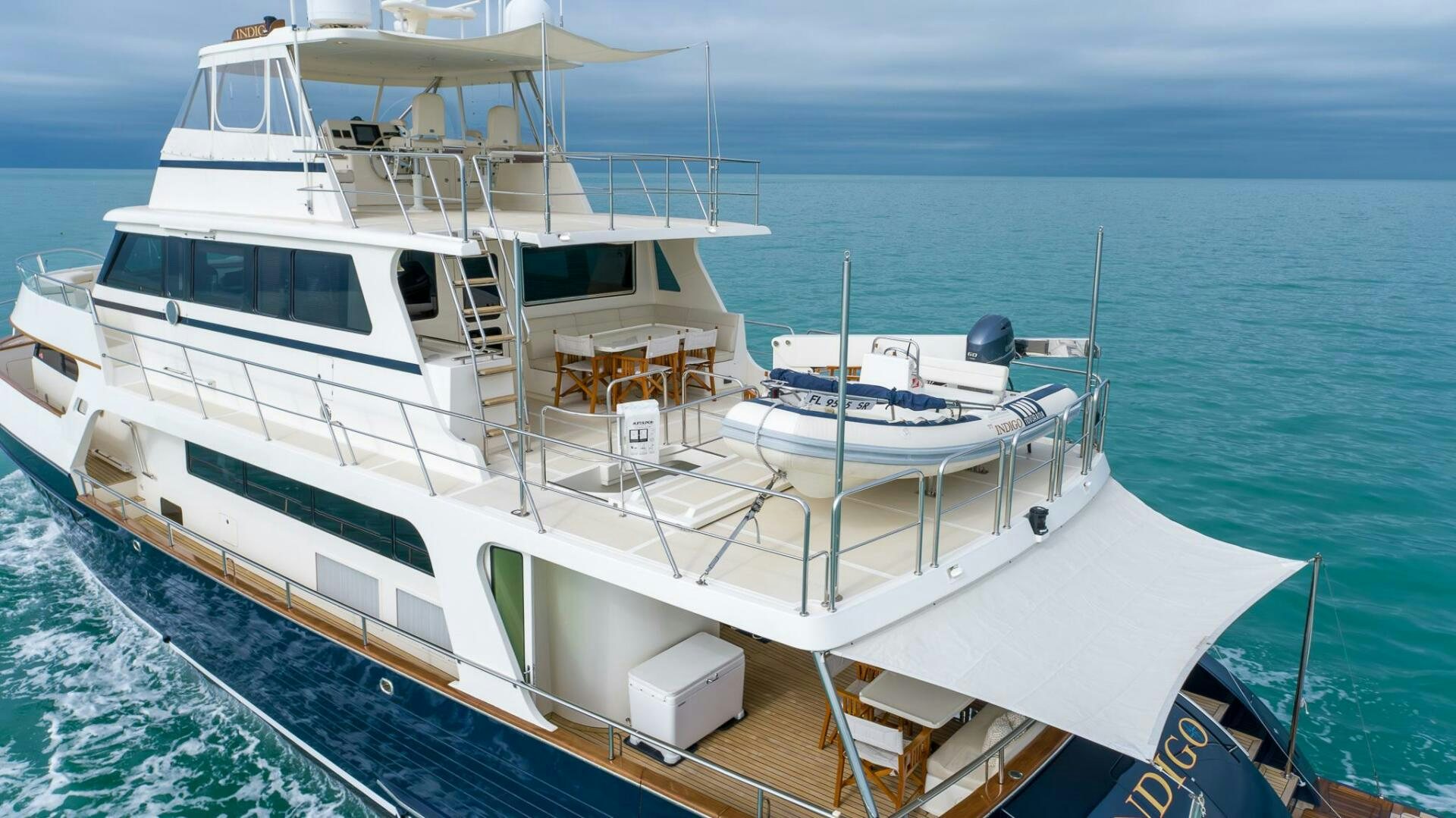 a boat on the water aboard INDIGO Yacht for Sale