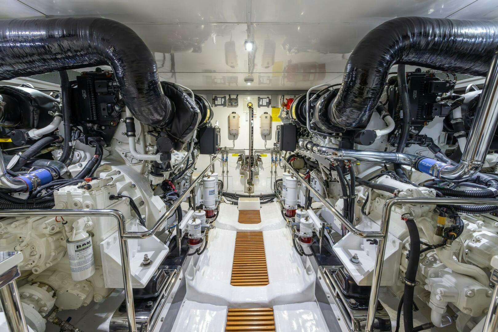a large room with machinery aboard INDIGO Yacht for Sale
