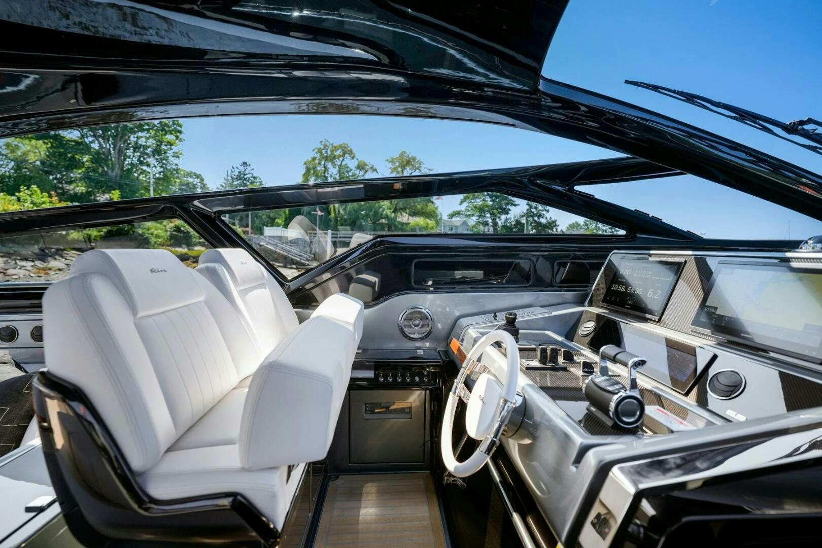 the interior of a car aboard BLUEPRINT Yacht for Sale