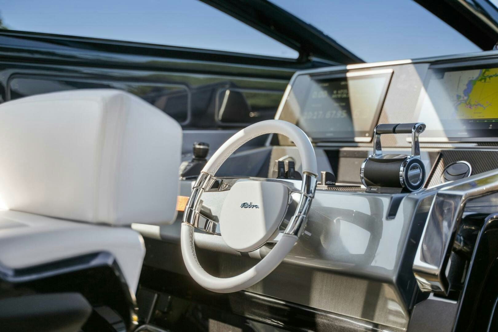 the interior of a car aboard BLUEPRINT Yacht for Sale
