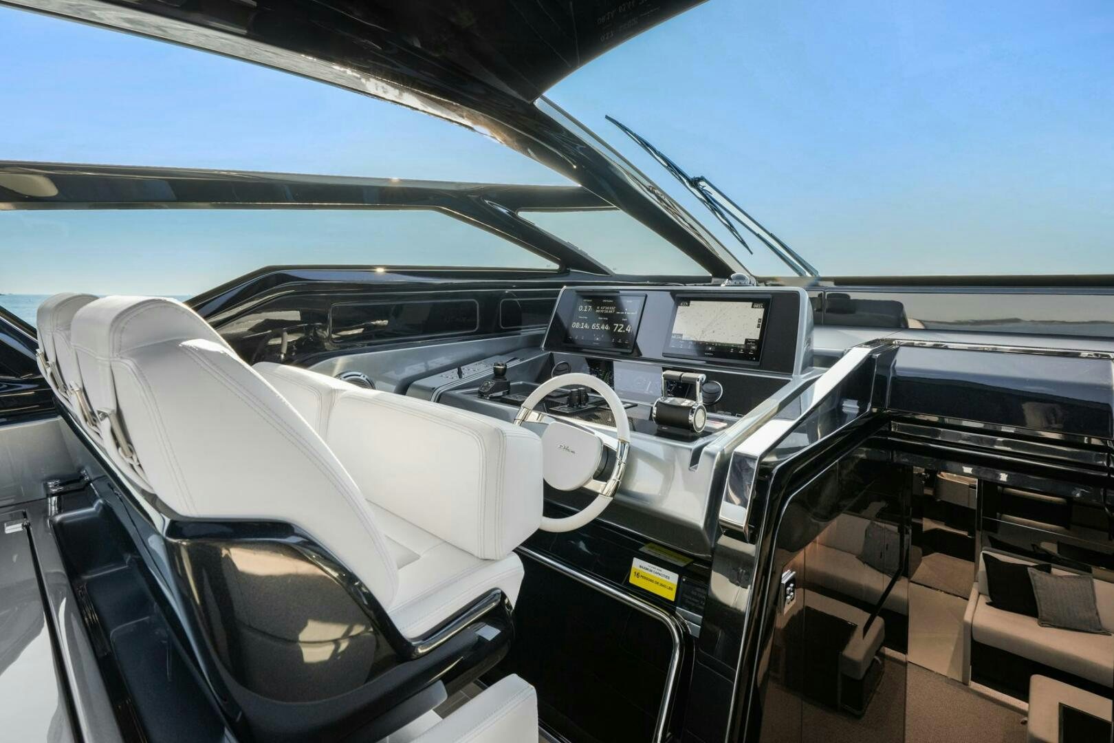 the inside of a car aboard BLUEPRINT Yacht for Sale