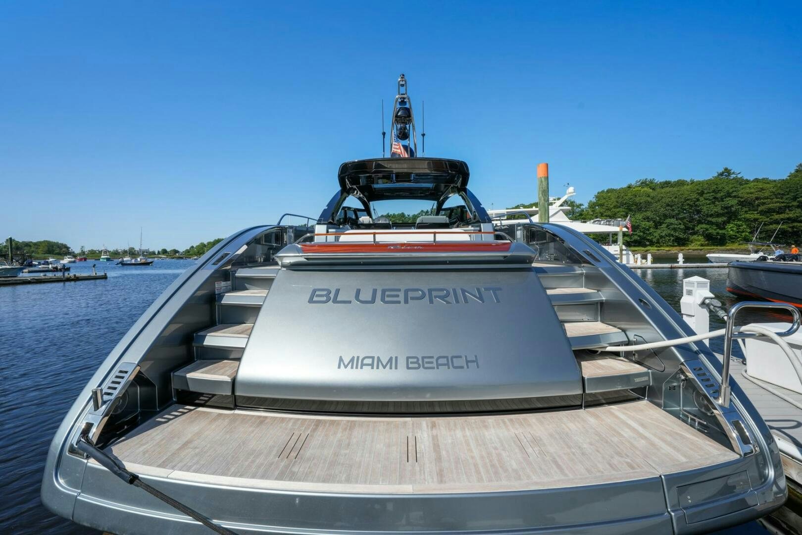a boat on the water aboard BLUEPRINT Yacht for Sale