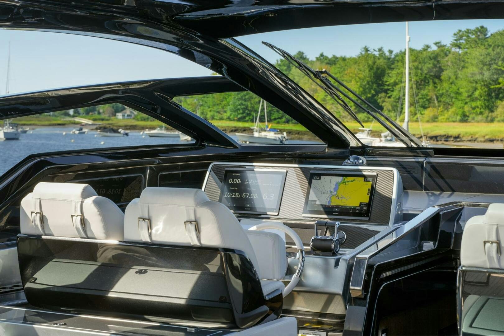 inside of a car aboard BLUEPRINT Yacht for Sale