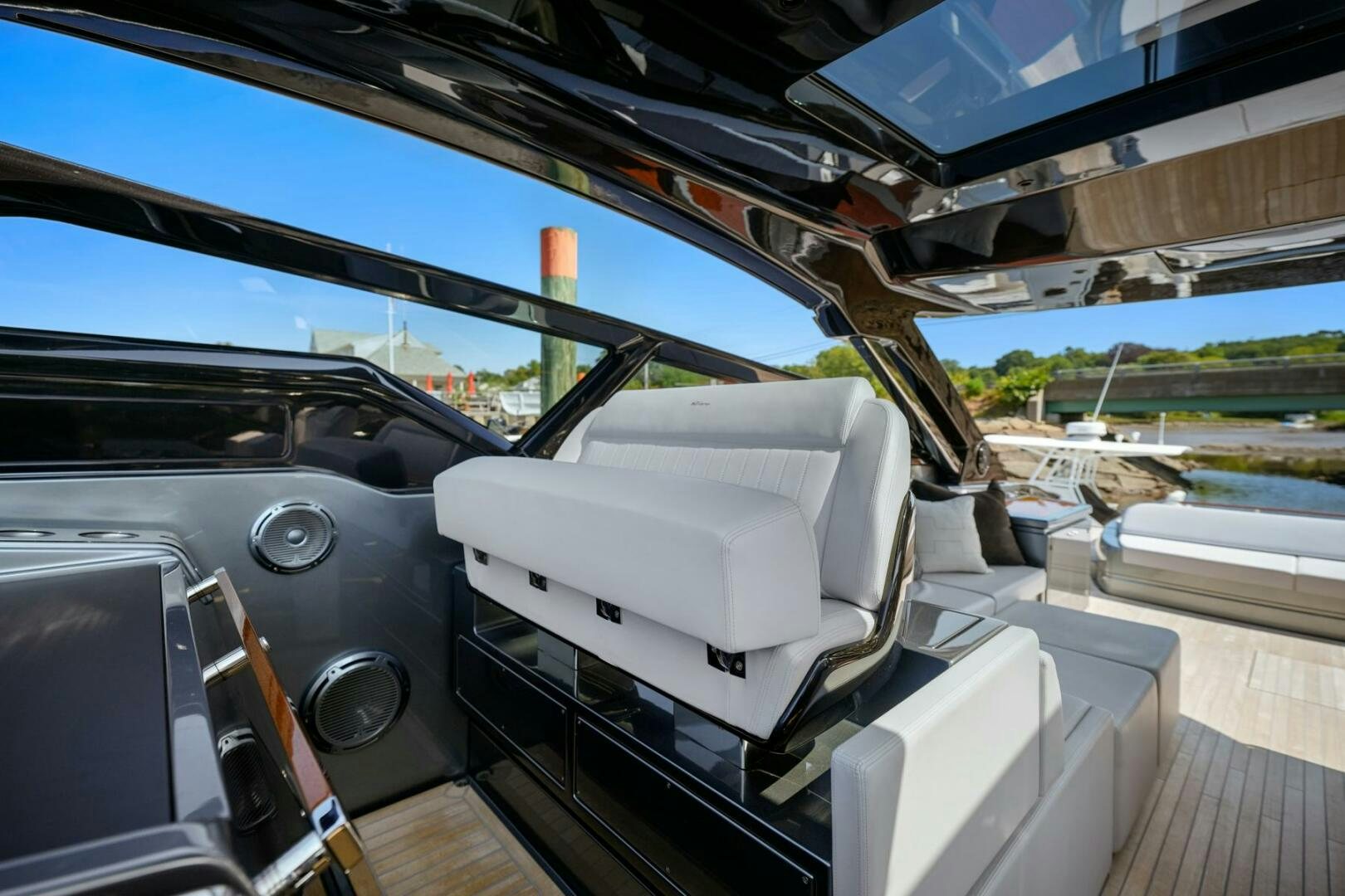 the inside of a car aboard BLUEPRINT Yacht for Sale
