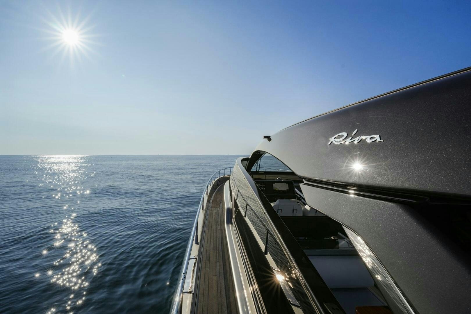 the front of a boat on the water aboard BLUEPRINT Yacht for Sale