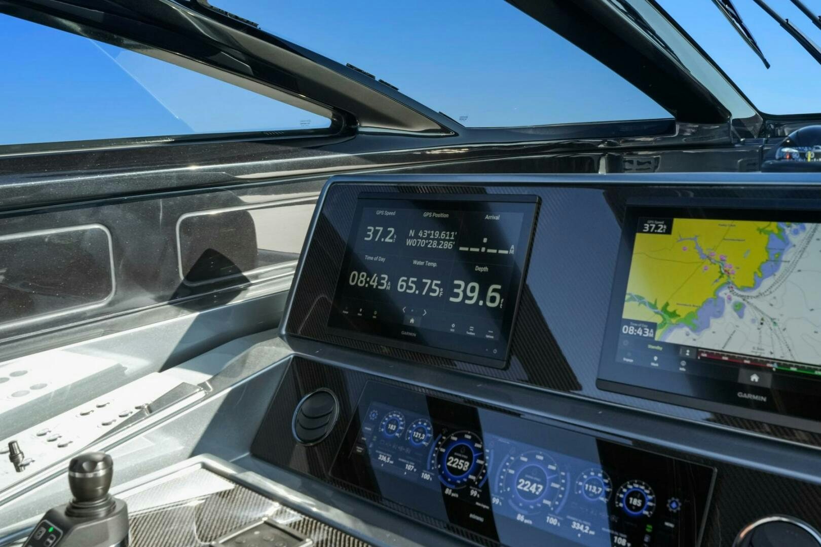 the inside of a car aboard BLUEPRINT Yacht for Sale