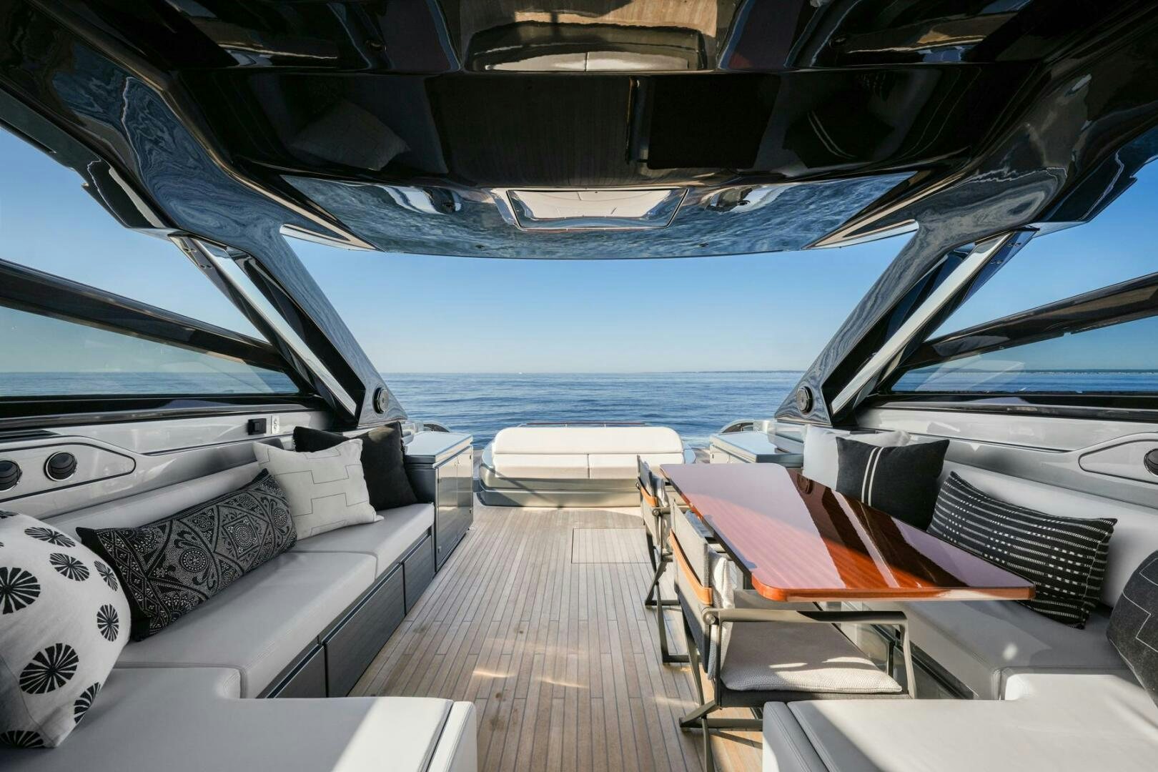 inside of a car aboard BLUEPRINT Yacht for Sale