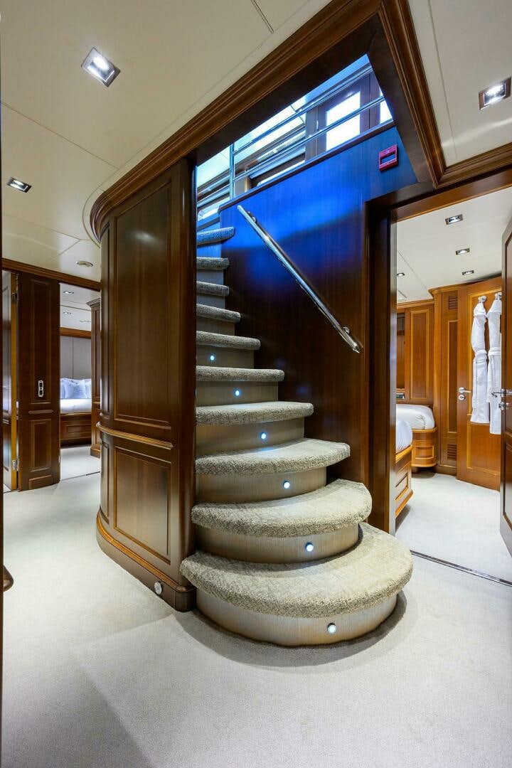 a stack of tires in a room aboard ARTHUR’S WAY Yacht for Sale