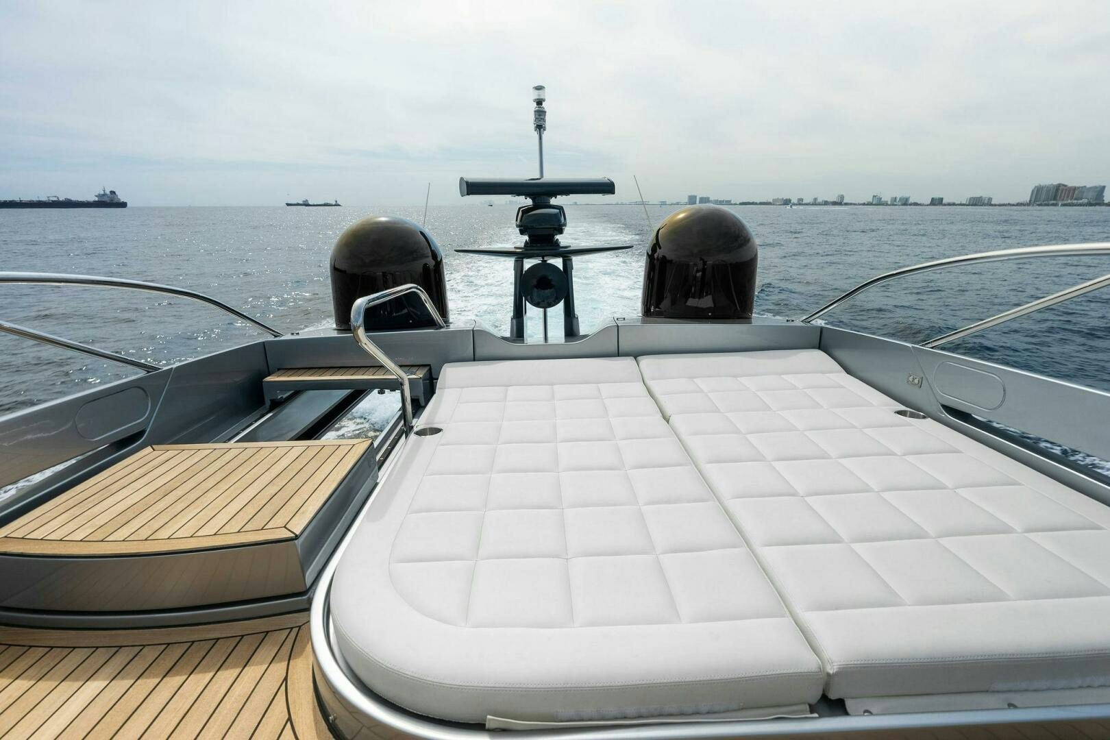 a boat with a large cannon on it aboard PHOENIX RISING Yacht for Sale