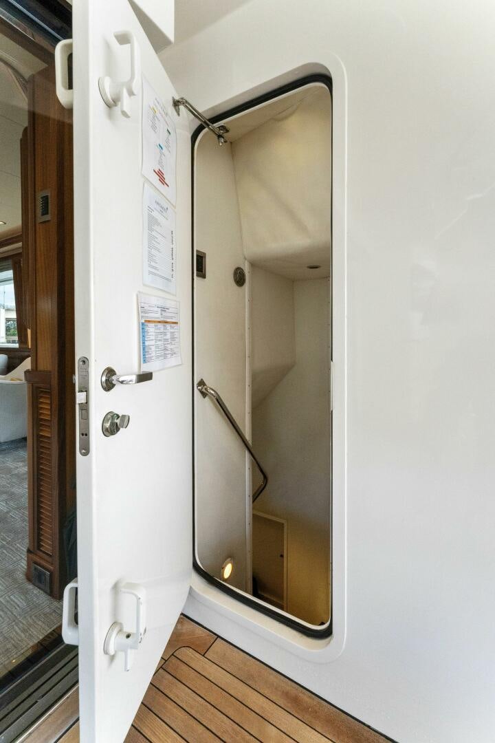 a large white door aboard ANTARES Yacht for Sale