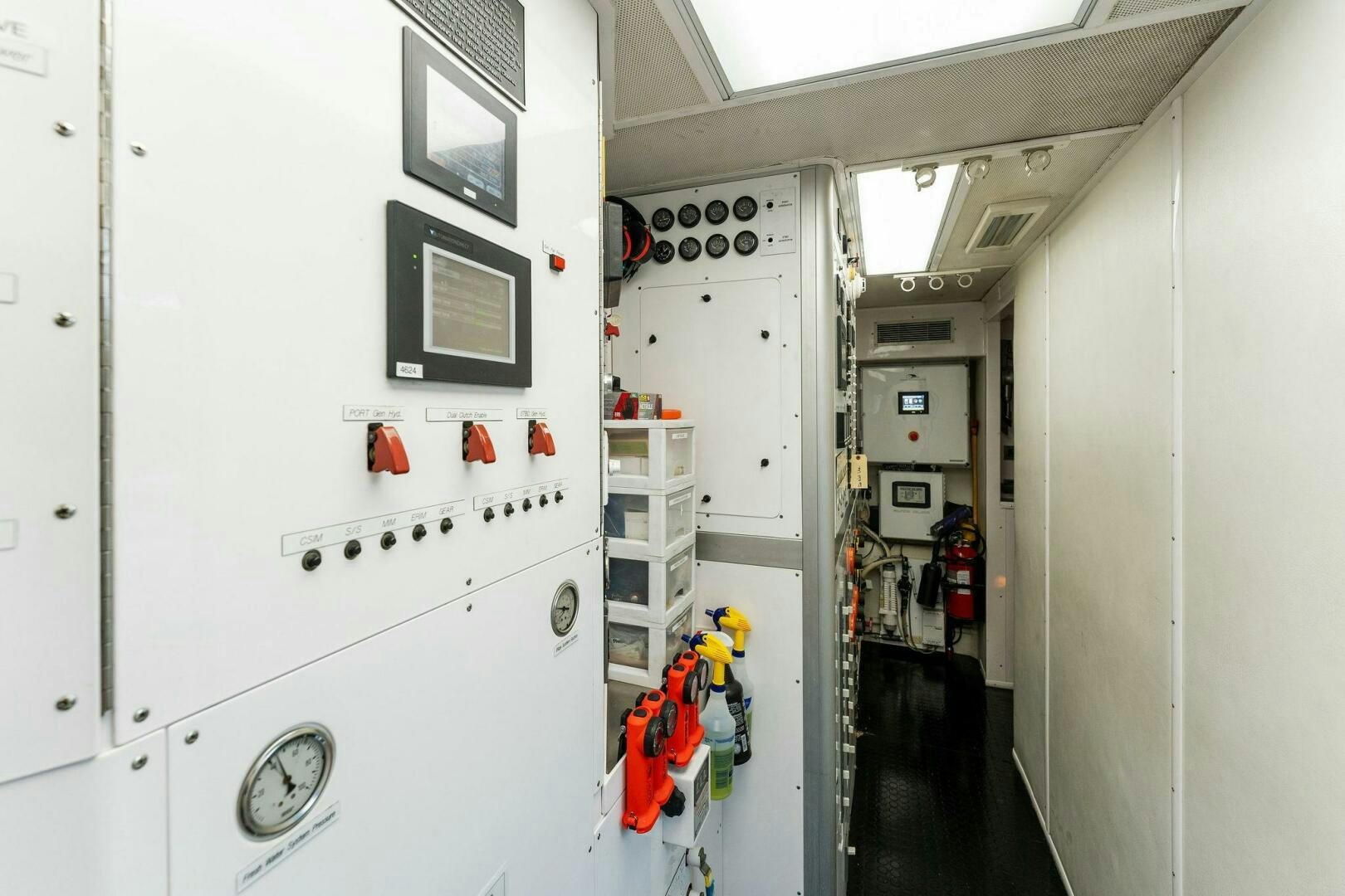 a room with white walls and white walls aboard ANTARES Yacht for Sale