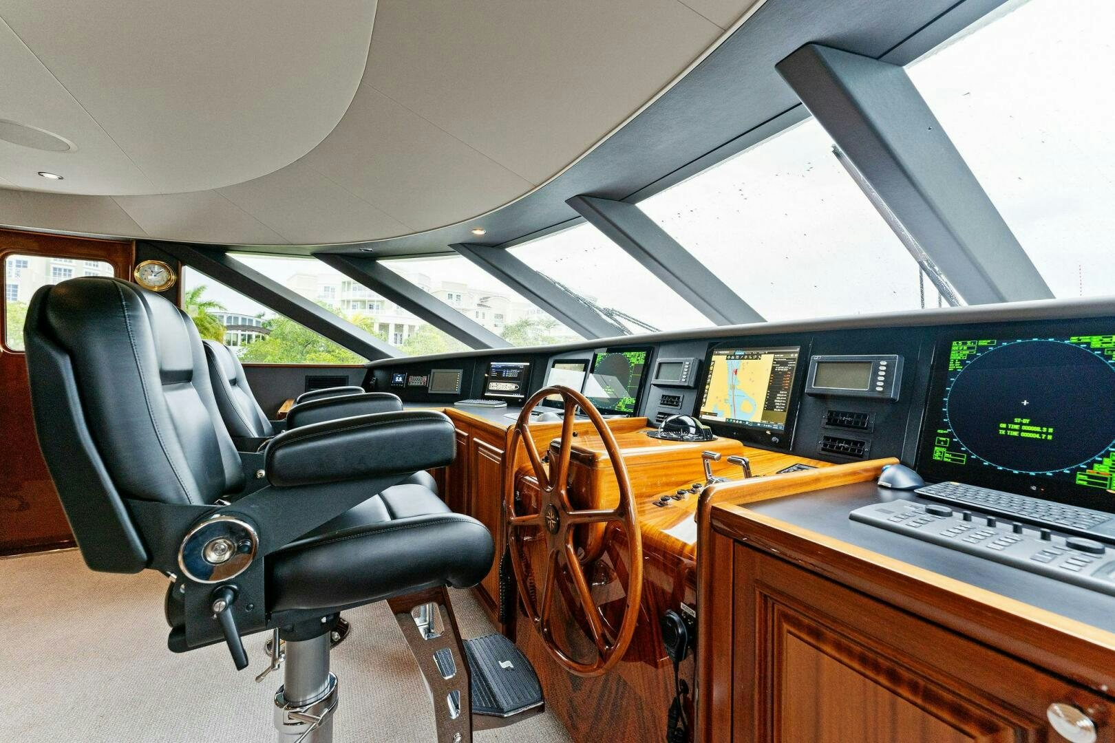 inside of a car aboard ANTARES Yacht for Sale