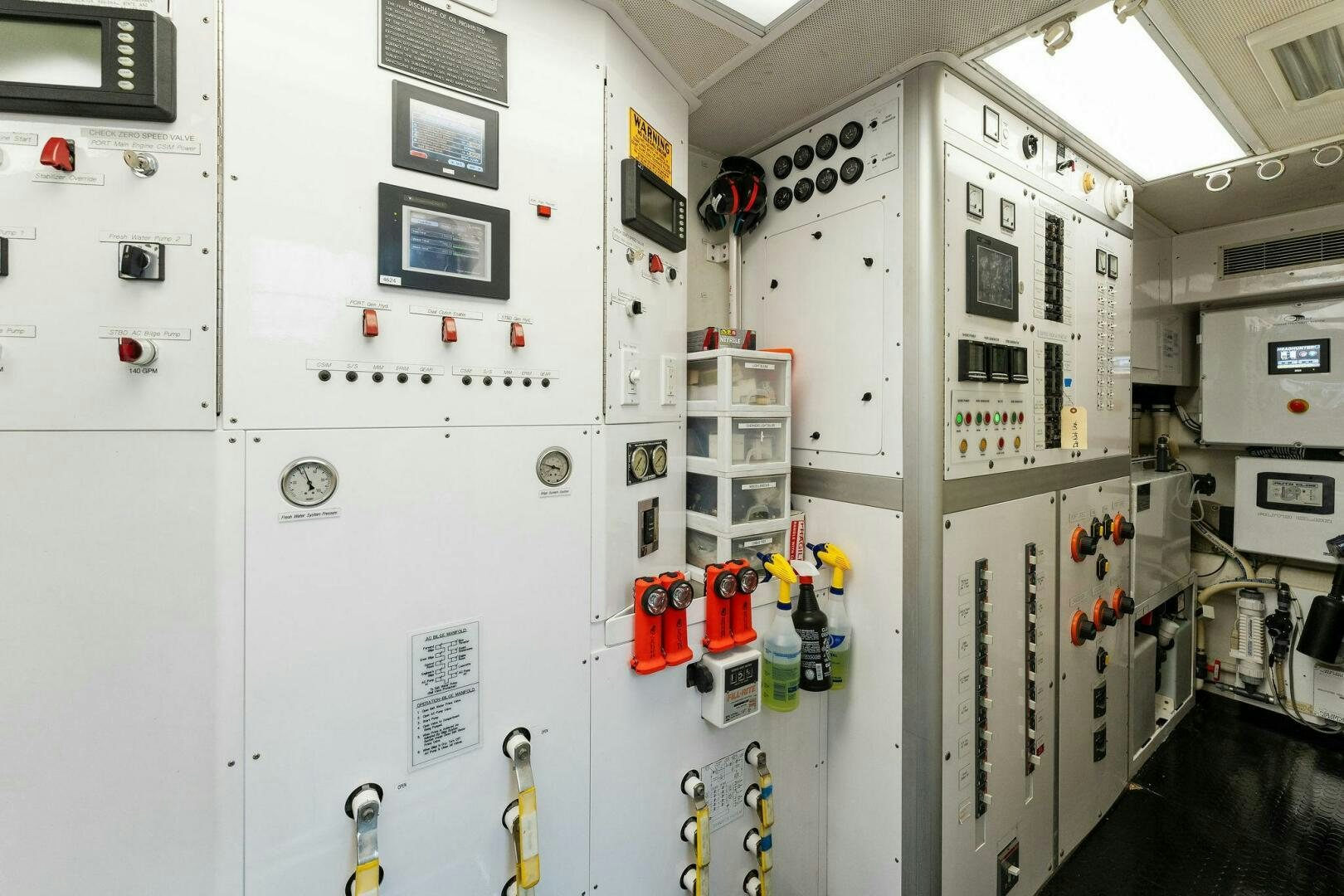 a white wall with white lockers aboard ANTARES Yacht for Sale
