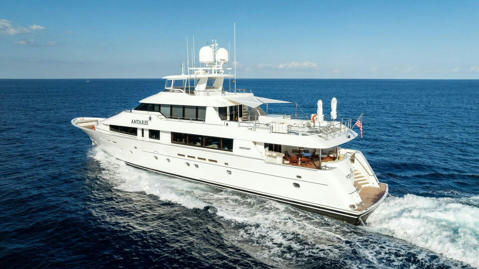 a boat on the water aboard ANTARES Yacht for Sale