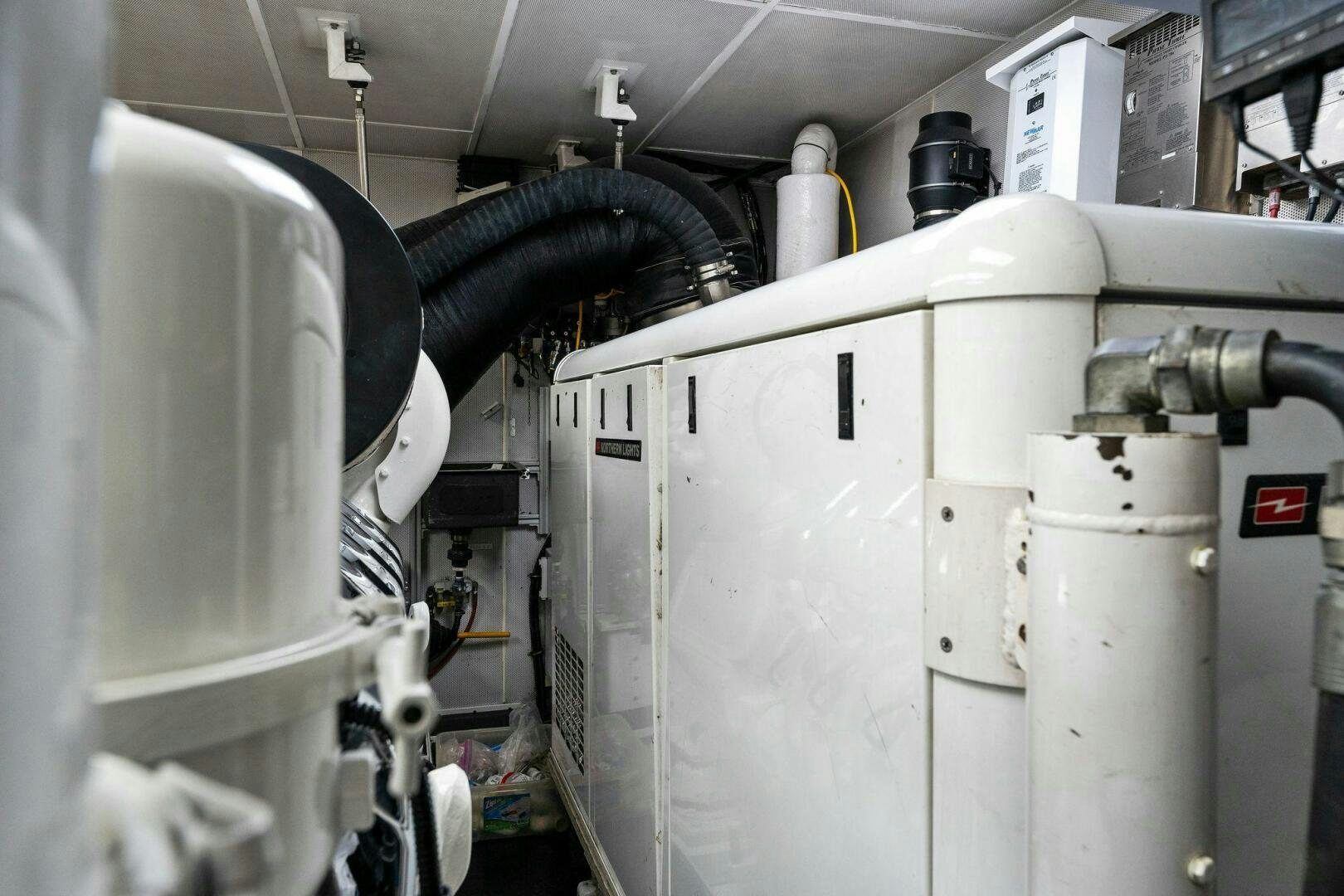 a large machine in a factory aboard ANTARES Yacht for Sale