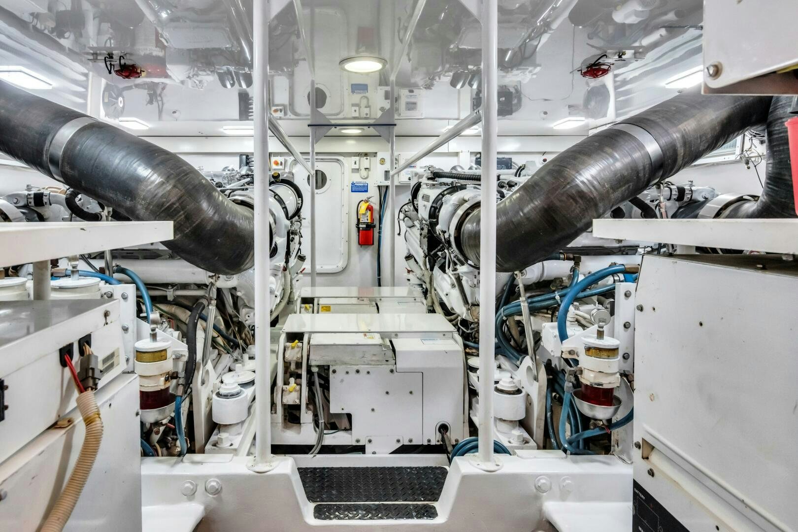 a factory with pipes and tubes aboard BERRY BLESSED Yacht for Sale