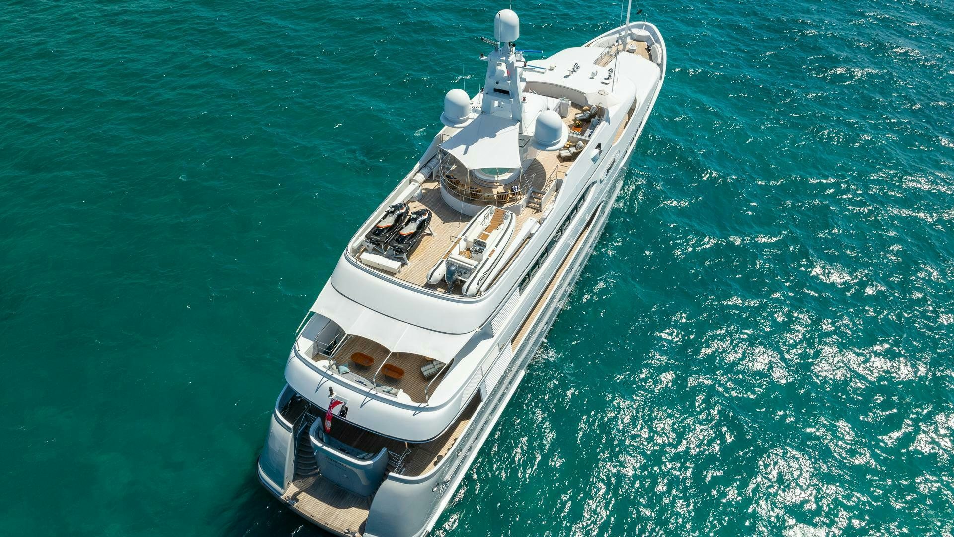 a boat in the water aboard AMANTI Yacht for Sale