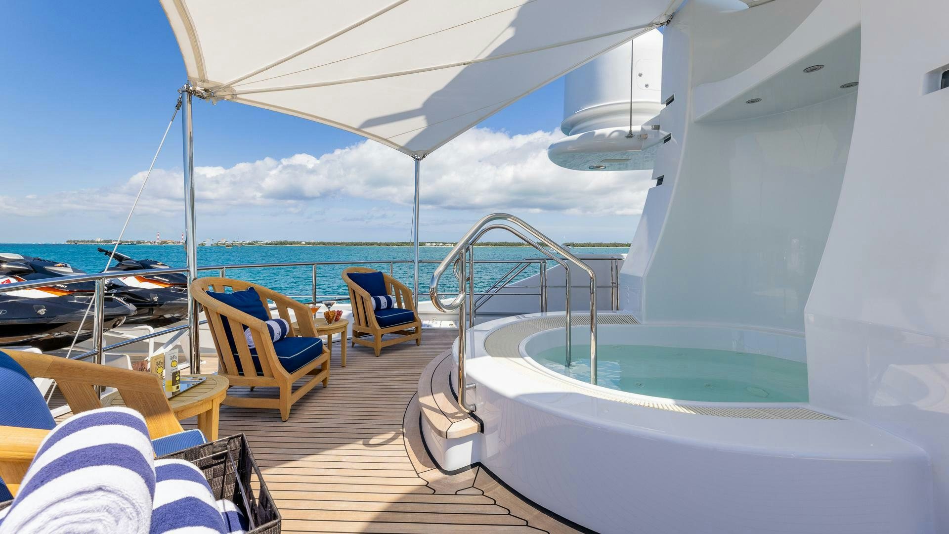 a boat on the water aboard AMANTI Yacht for Sale