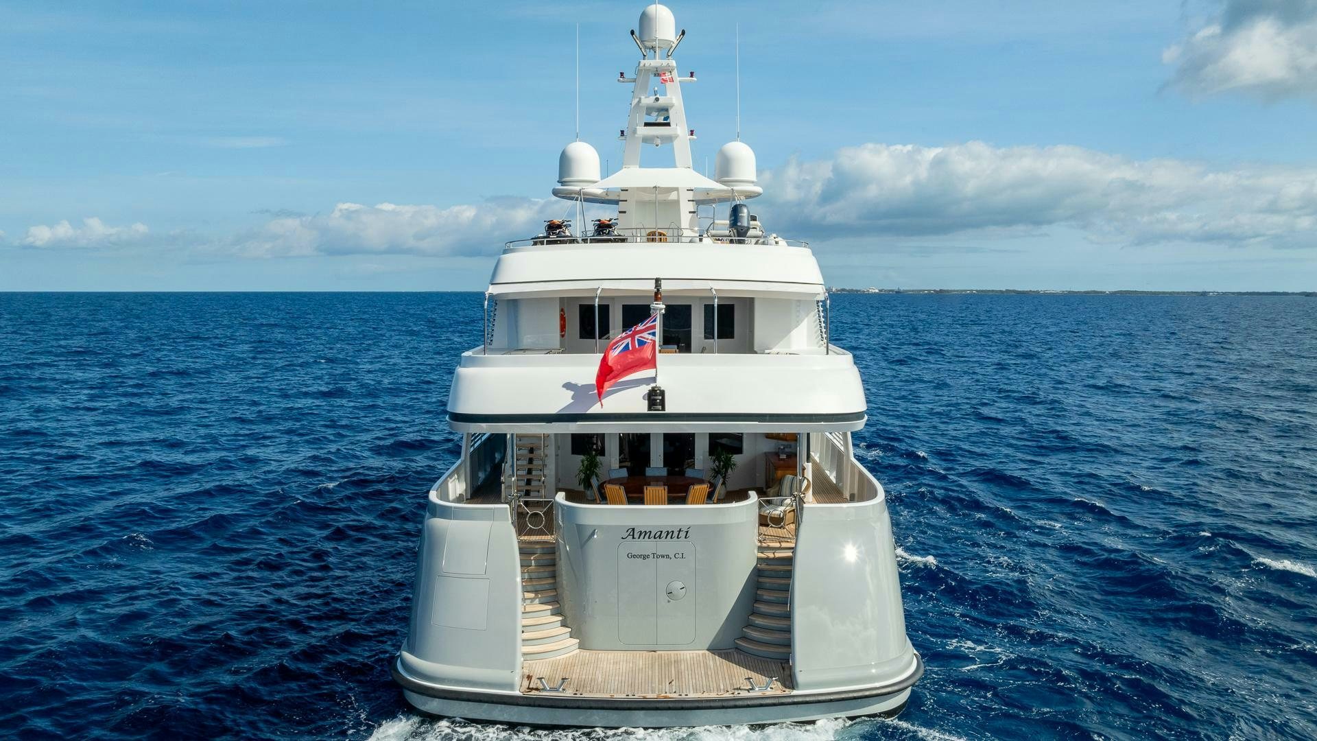 a boat in the water aboard AMANTI Yacht for Sale
