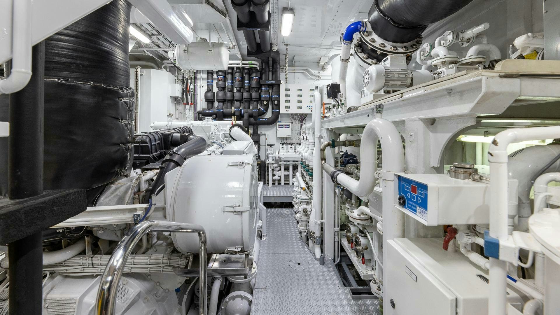 a room with machinery aboard AMANTI Yacht for Sale