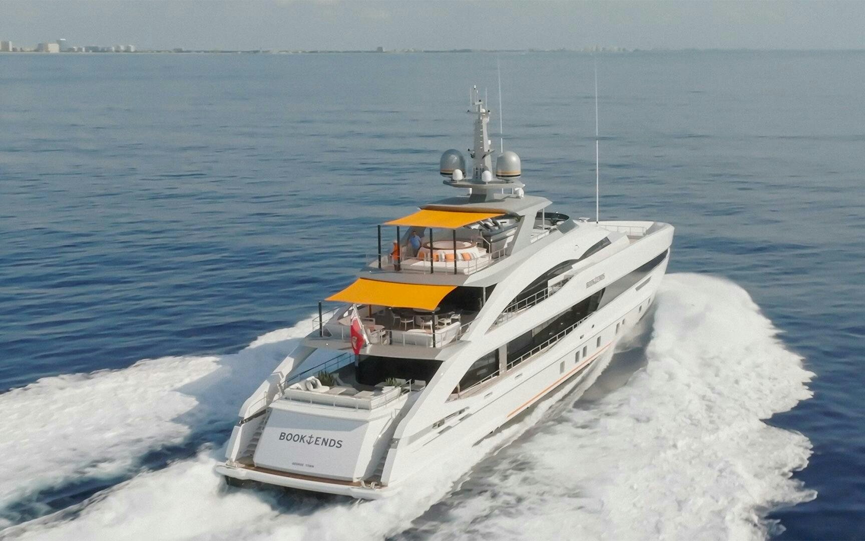 a boat on the water aboard BOOK ENDS Yacht for Sale