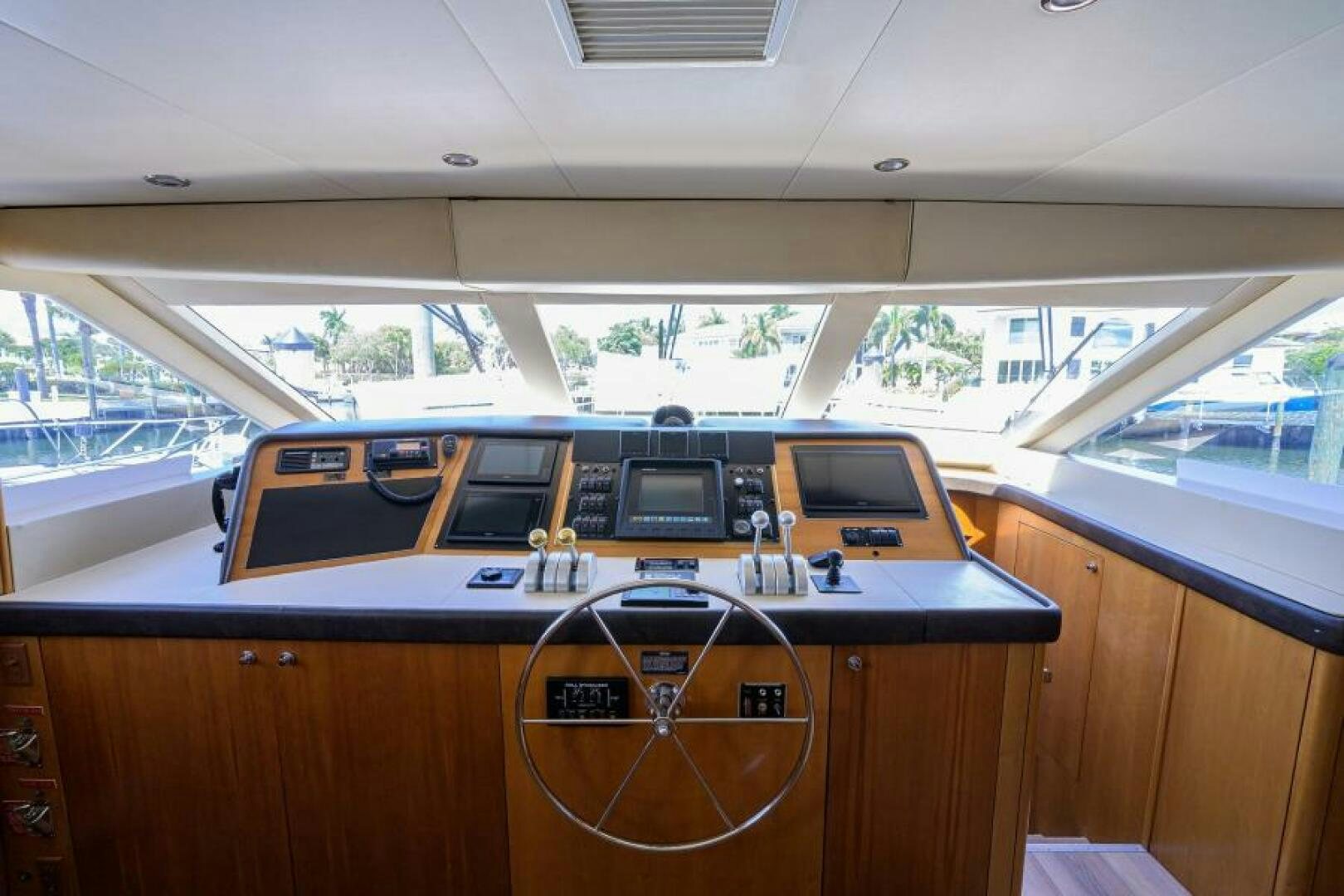 a table with laptops on it aboard BELLAGIO Yacht for Sale