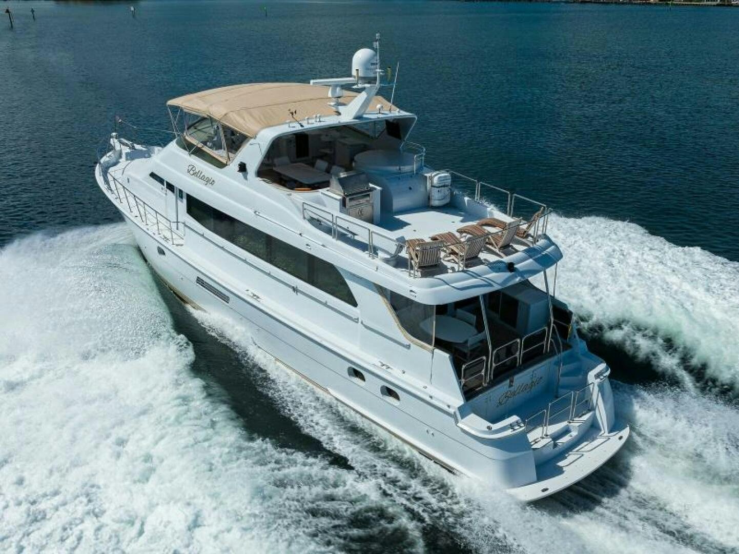 a ship on the water aboard BELLAGIO Yacht for Sale