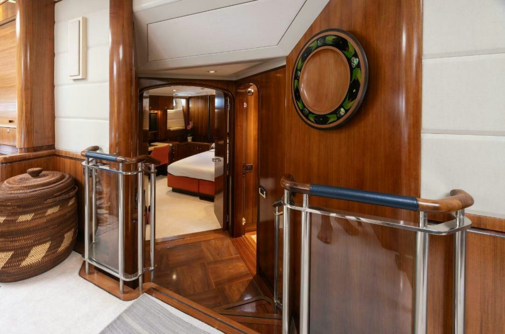a room with a staircase and a staircase aboard ANTARES Yacht for Sale