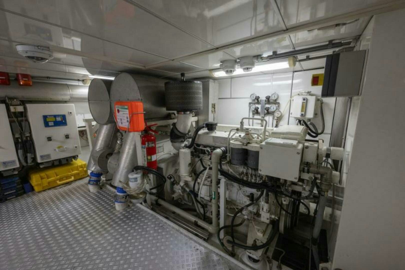 a room with machinery aboard ANTARES Yacht for Sale