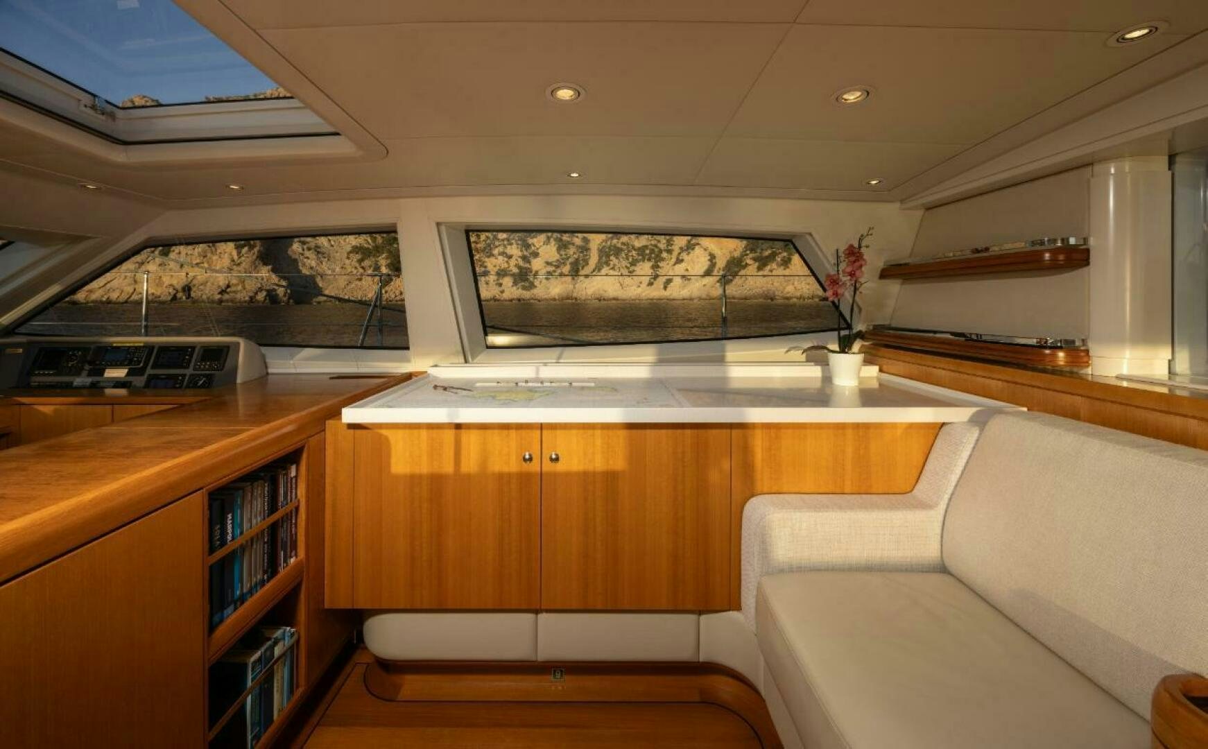 a room with a couch and a desk aboard ANTARES Yacht for Sale