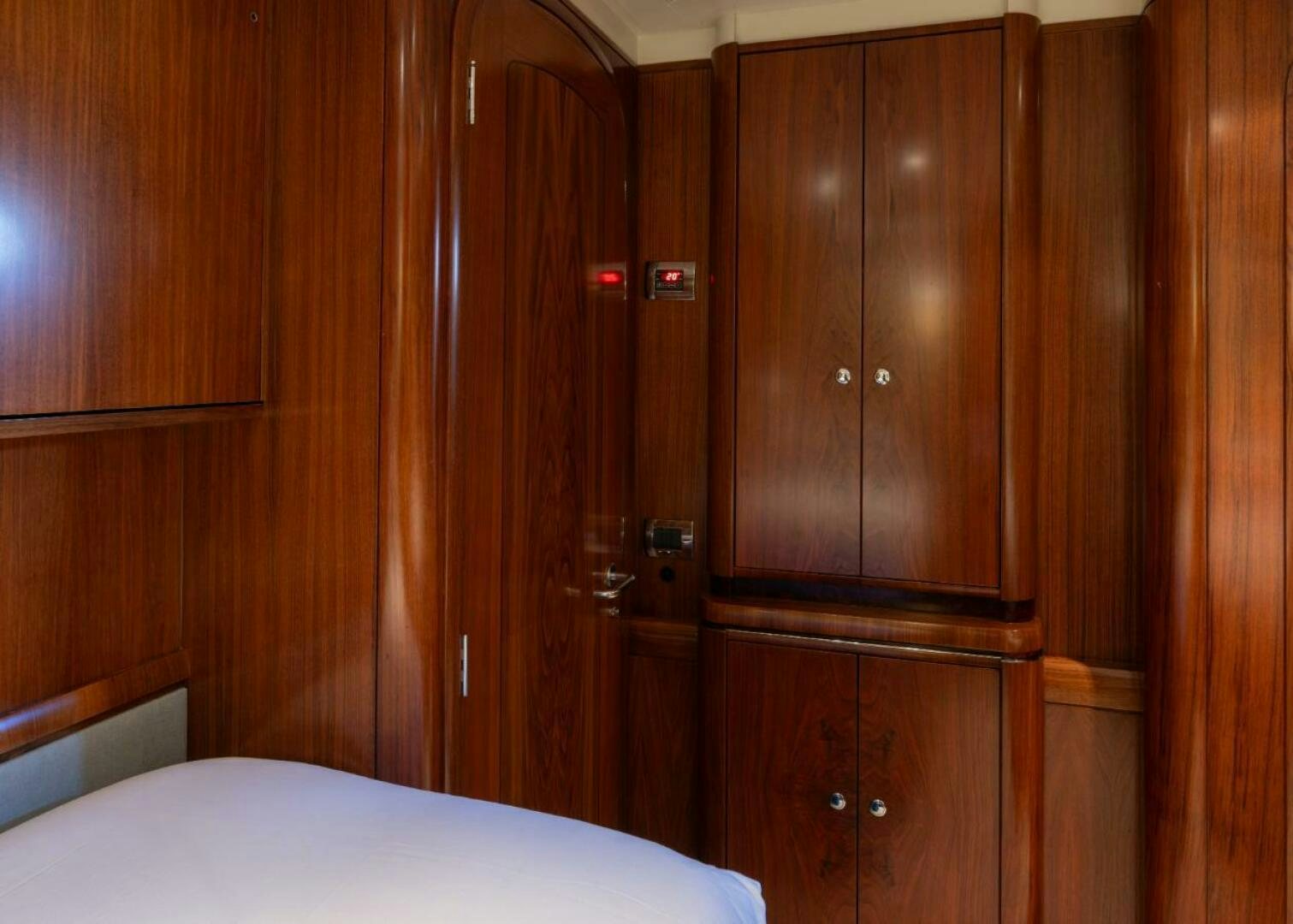 a room with wooden cabinets aboard ANTARES Yacht for Sale