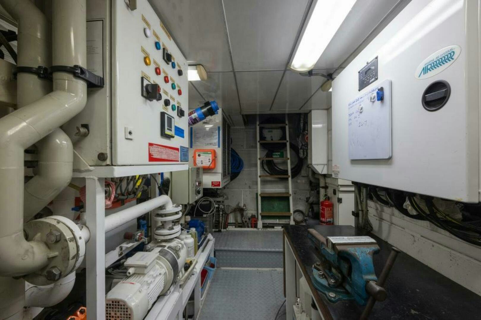 a room with machinery aboard ANTARES Yacht for Sale