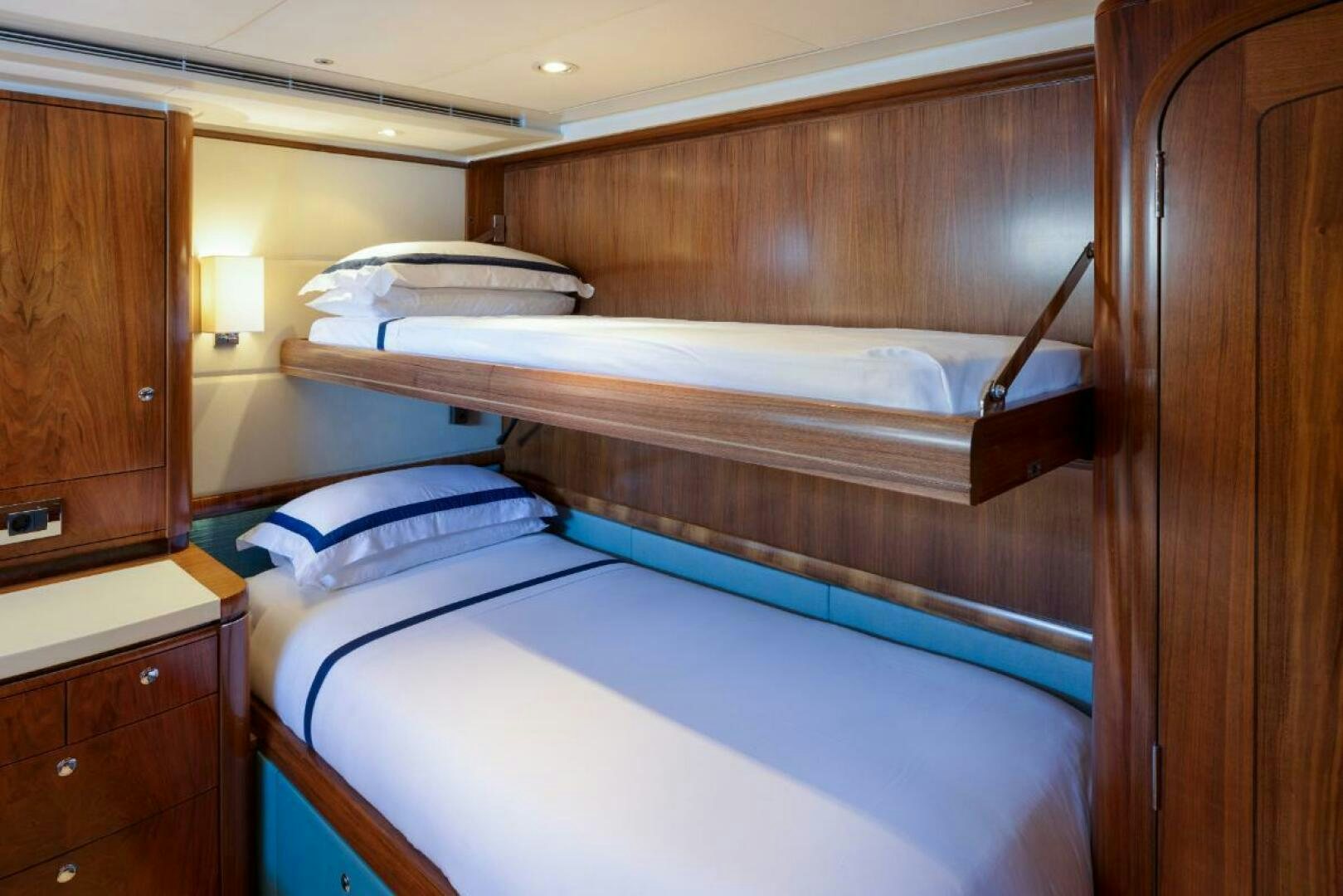a room with bunk beds aboard ANTARES Yacht for Sale