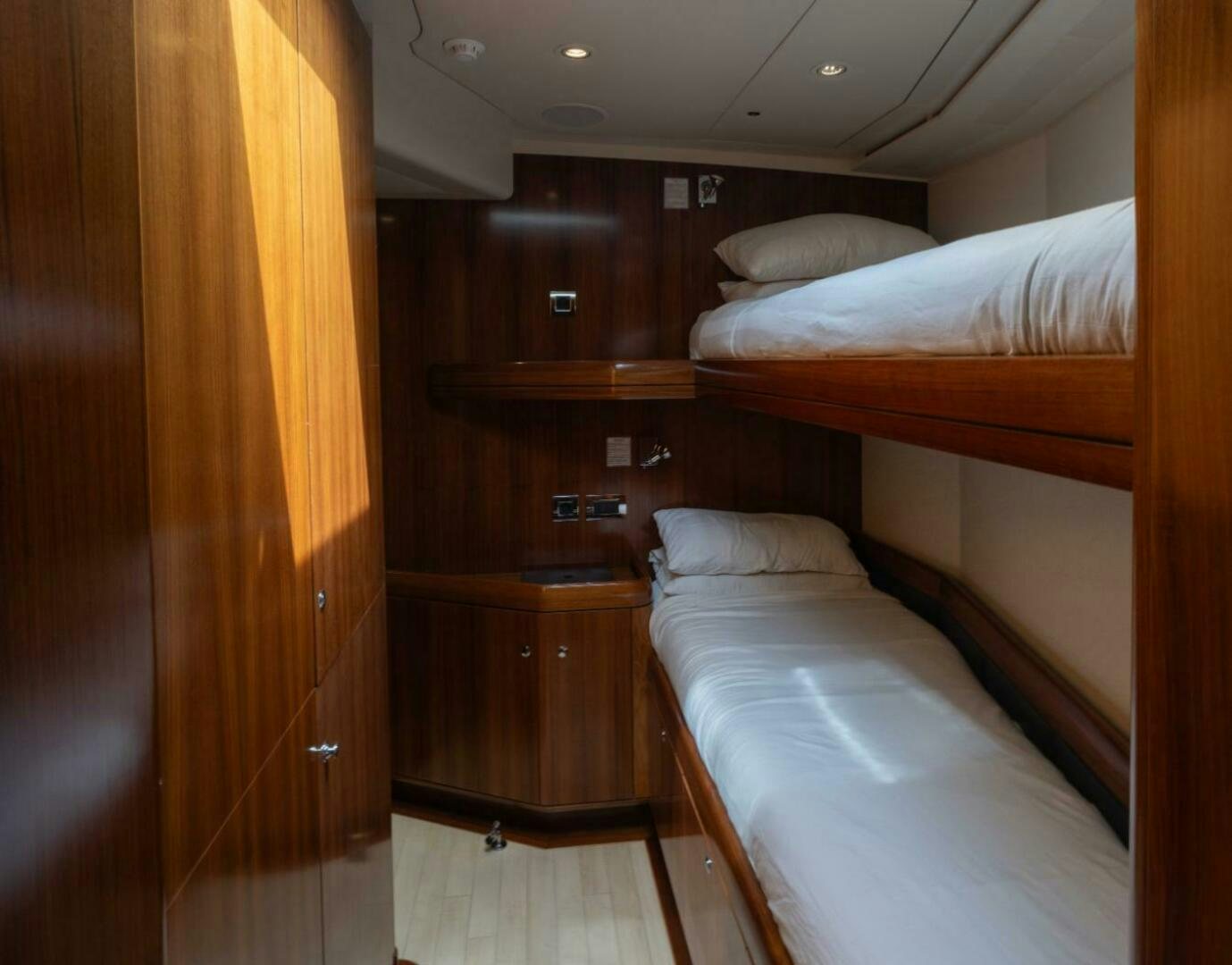 a room with bunk beds aboard ANTARES Yacht for Sale