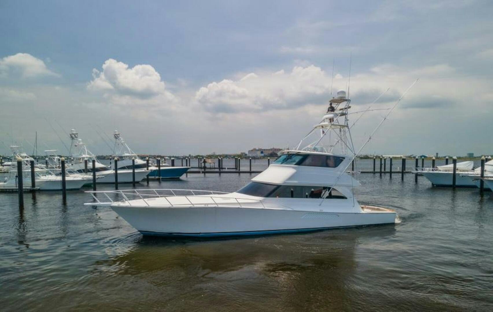 a boat docked at a pier aboard SALT STRUK Yacht for Sale