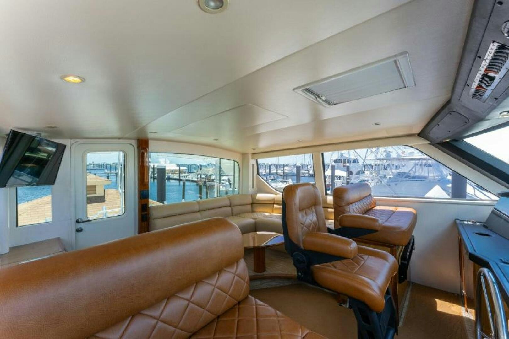 inside of a vehicle with a view of the water and the sky aboard SALT STRUK Yacht for Sale