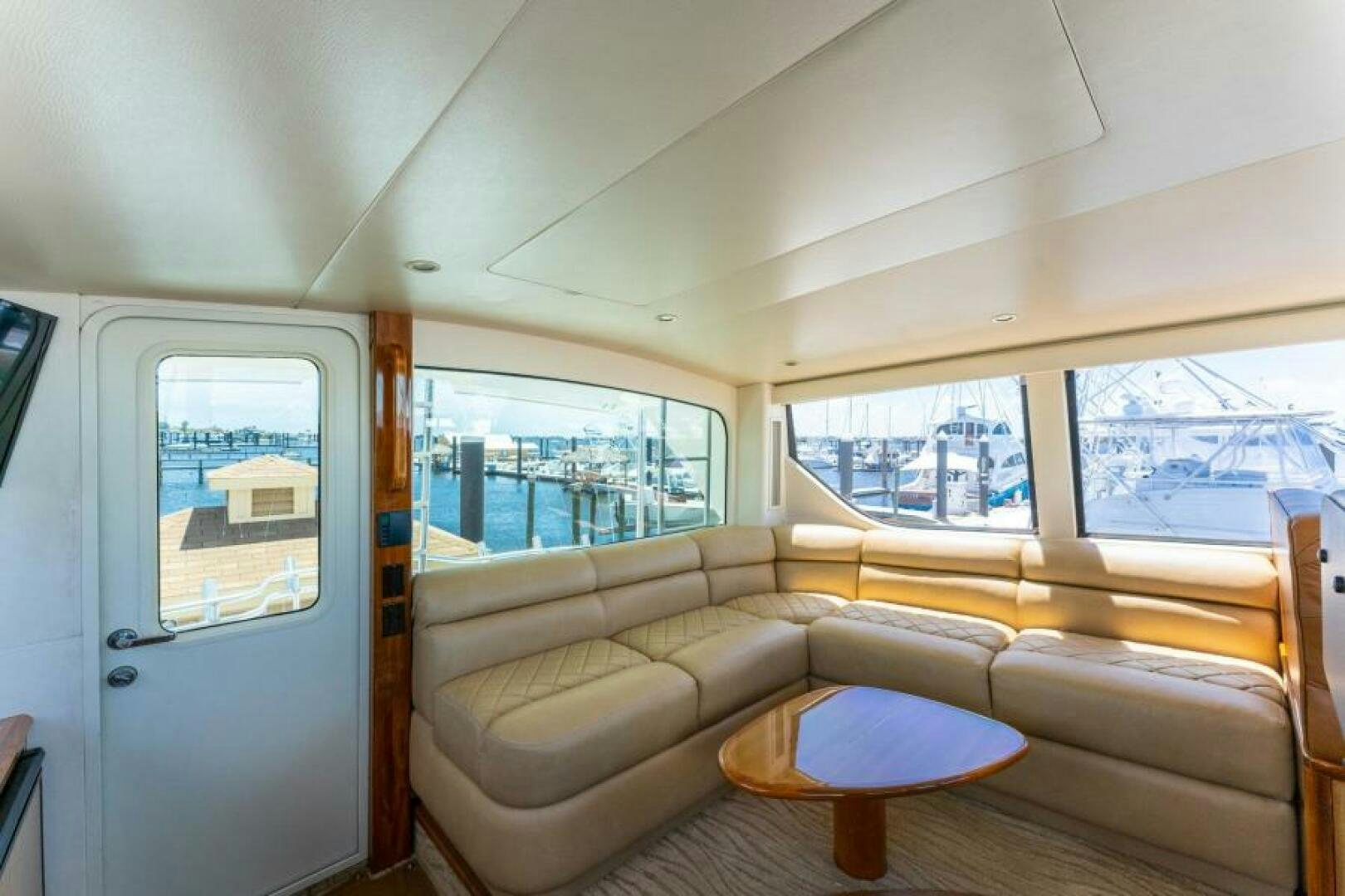 a couch in a room aboard SALT STRUK Yacht for Sale