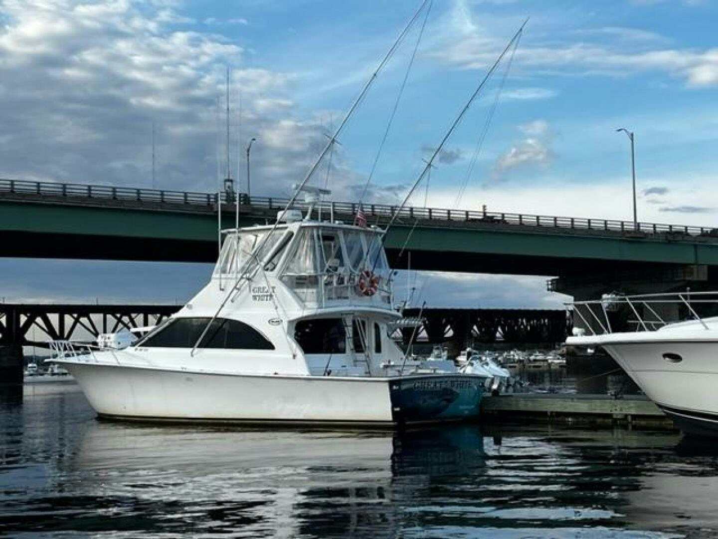 a couple of boats docked aboard GREAT WHITE Yacht for Sale