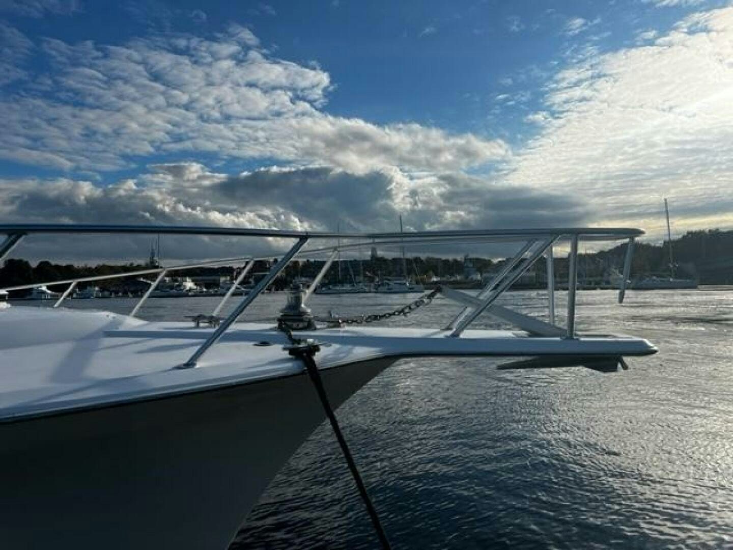 a large bridge over water aboard GREAT WHITE Yacht for Sale
