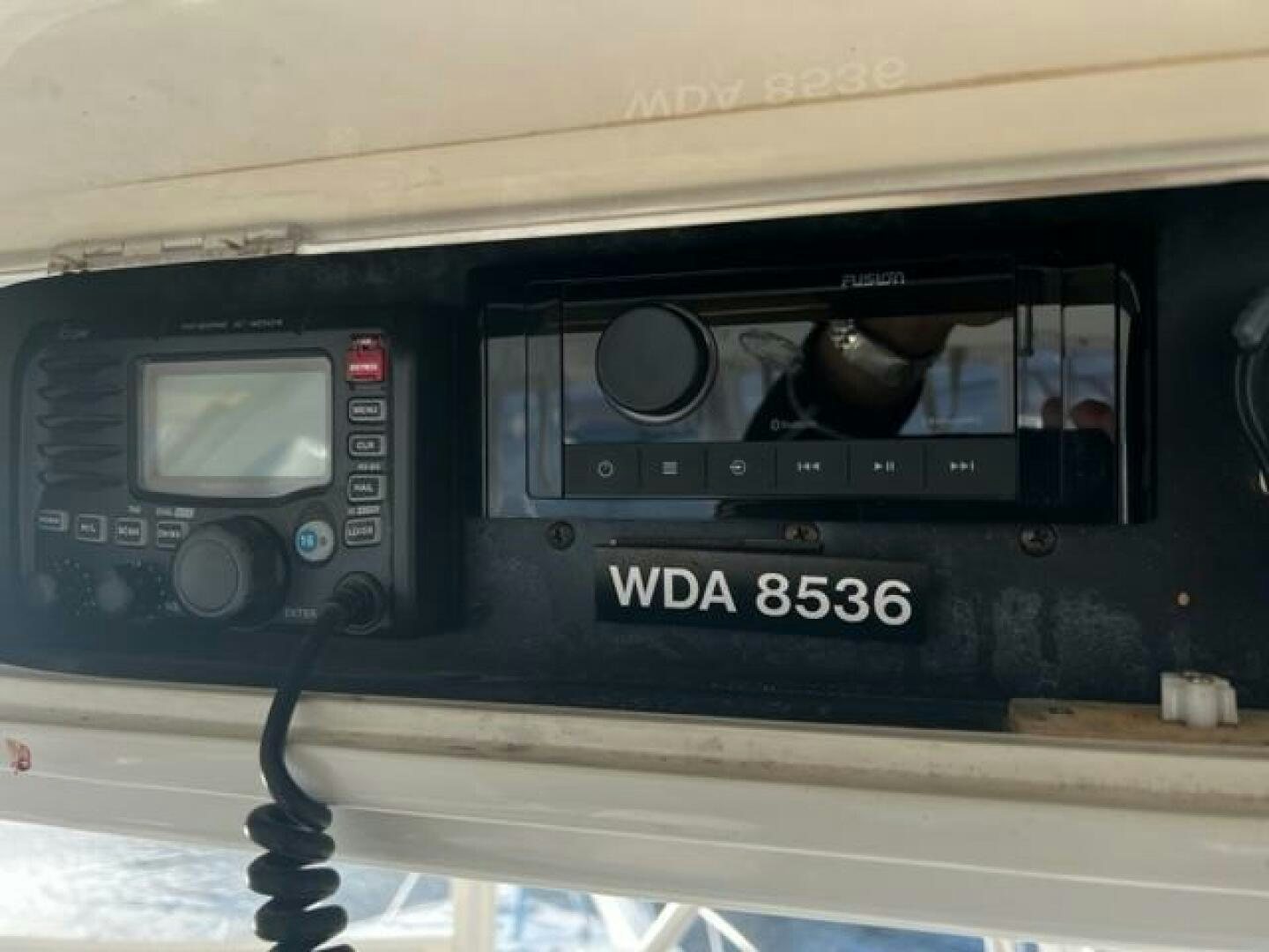 a close-up of a radio aboard GREAT WHITE Yacht for Sale
