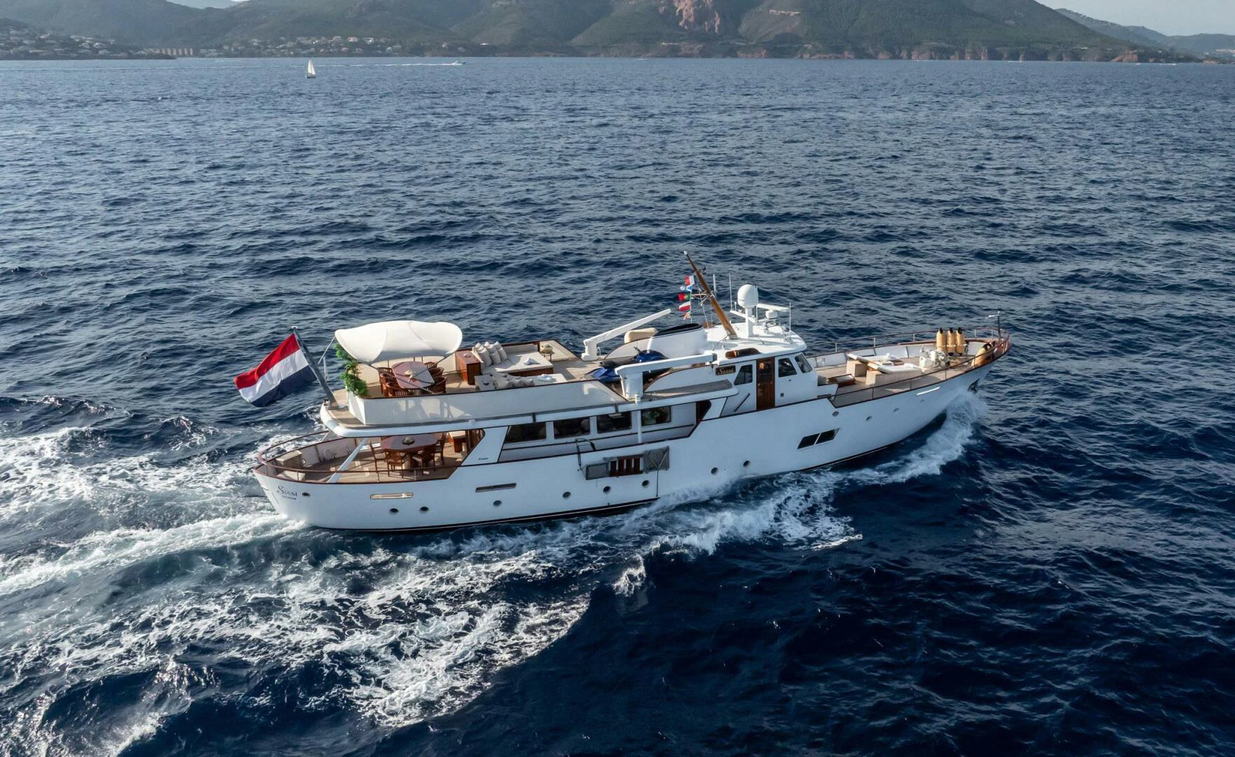 a boat on the water aboard SISSI Yacht for Sale
