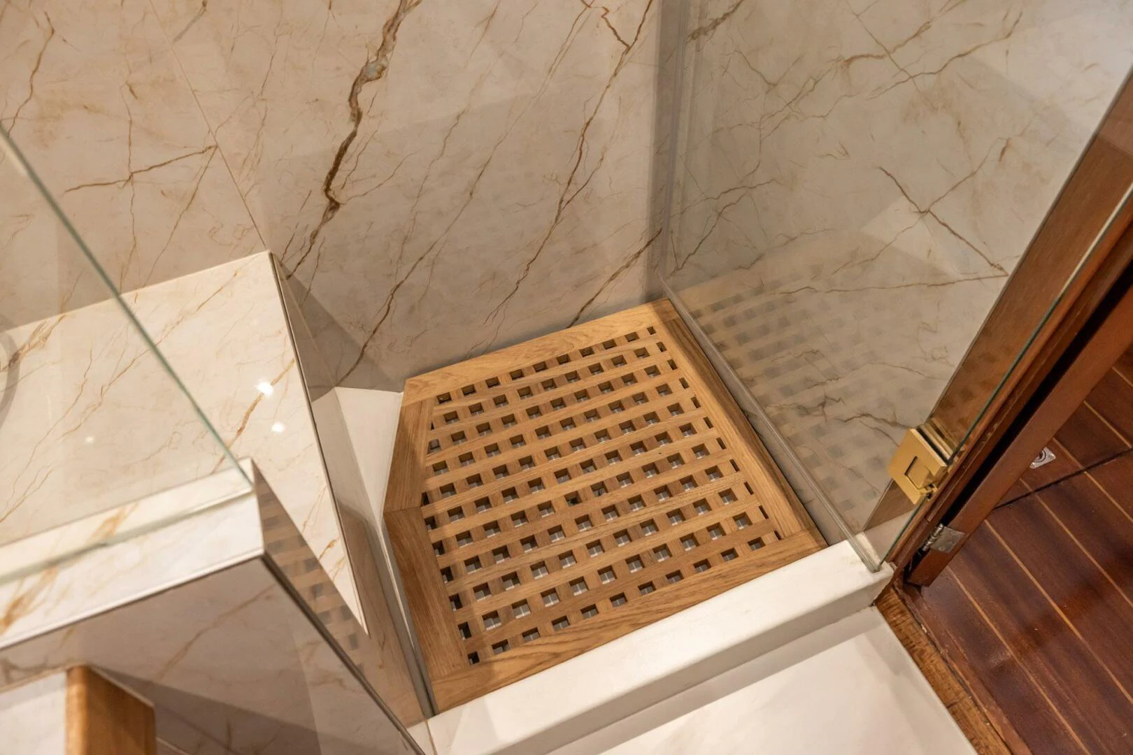 a tiled floor with a vent aboard SISSI Yacht for Sale