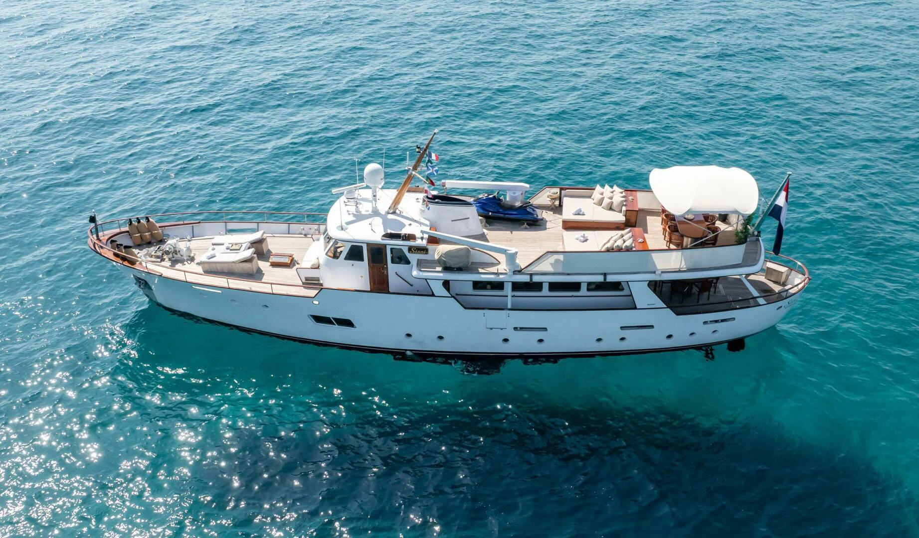a boat in the water aboard SISSI Yacht for Sale