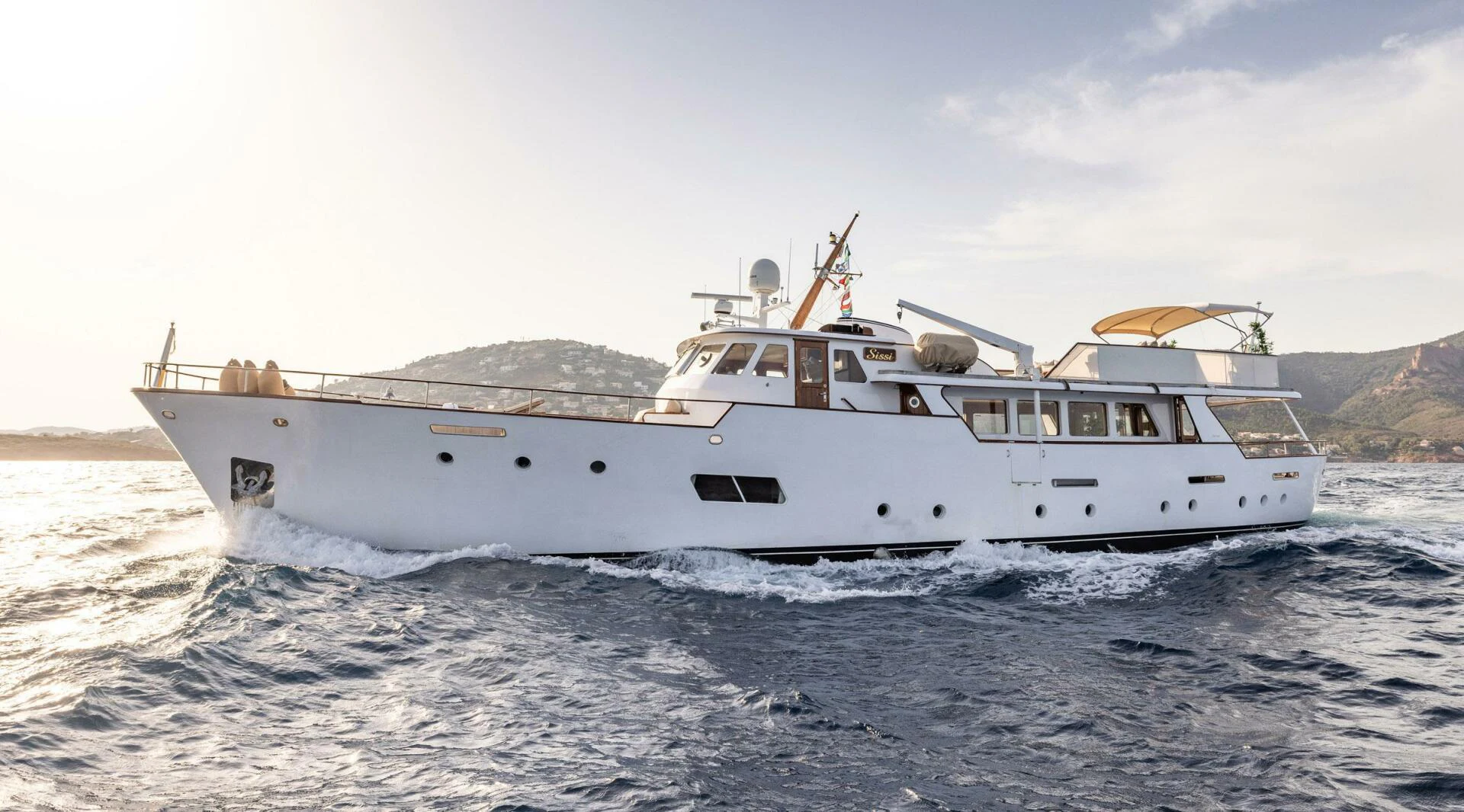 a boat on the water aboard SISSI Yacht for Sale