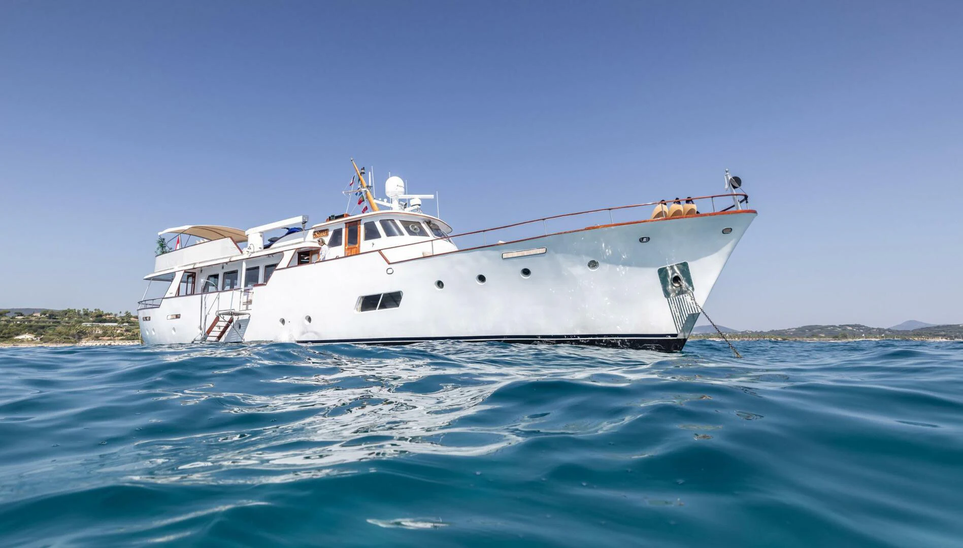 a boat in the water aboard SISSI Yacht for Sale