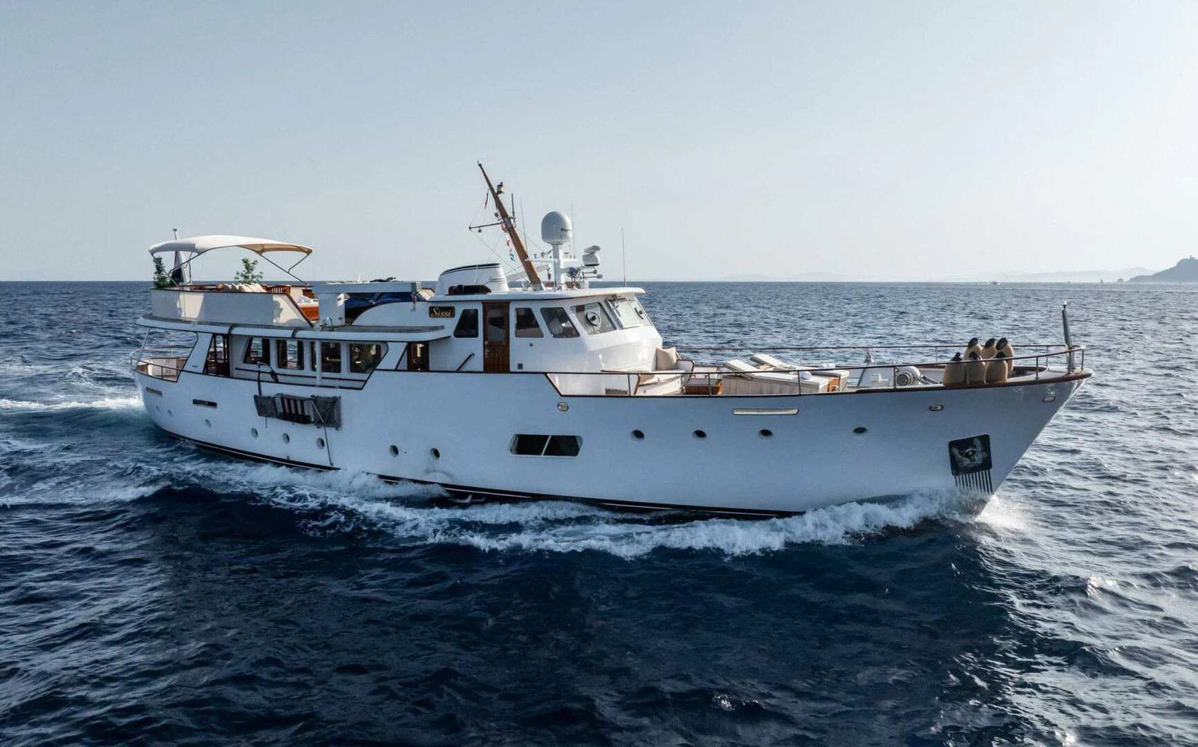 a boat in the water aboard SISSI Yacht for Sale
