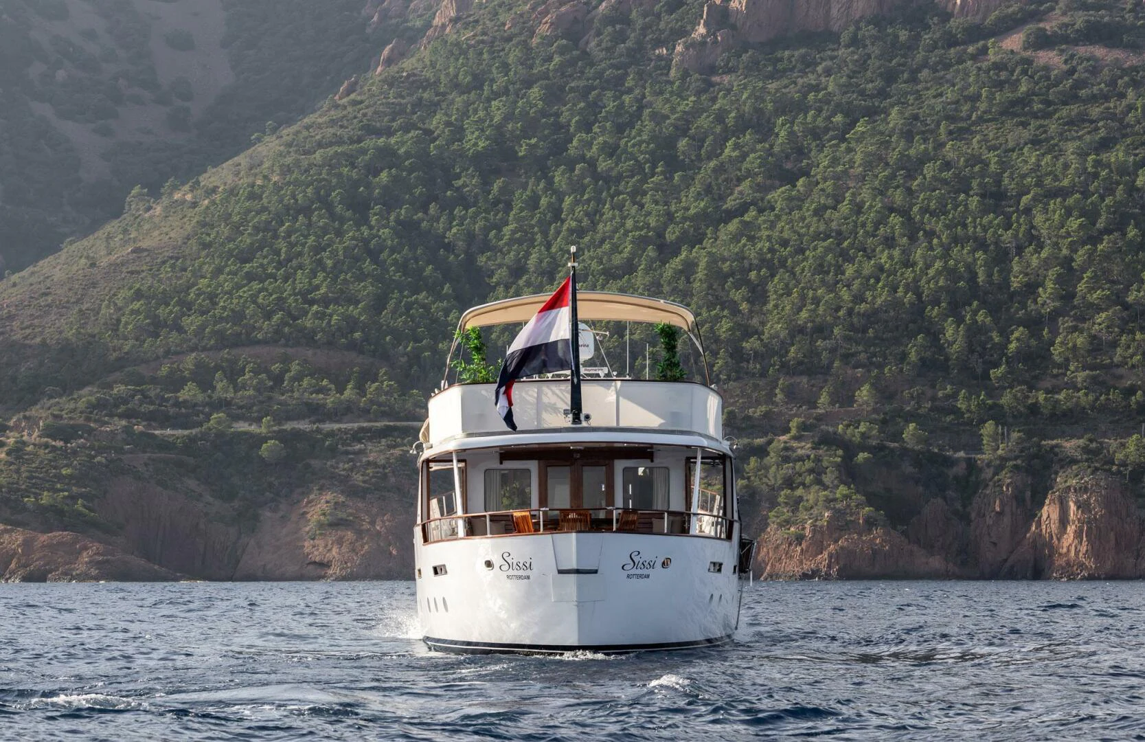 a boat sailing on the water aboard SISSI Yacht for Sale
