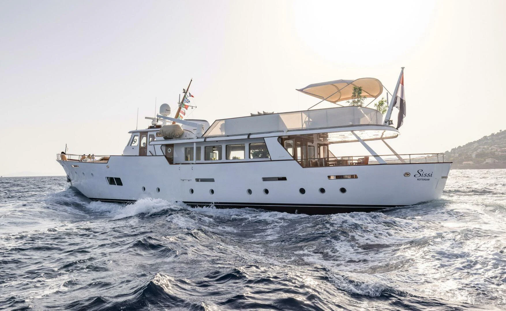 a boat on the water aboard SISSI Yacht for Sale